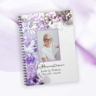 Cuaderno Flores de Lilac púrpura celebran la vida