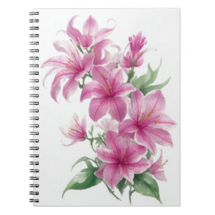 Cuaderno Flores de Lily Oriental Rosa