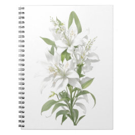 Cuaderno Flores de lirio blanco