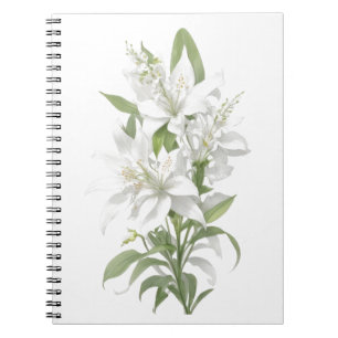 Cuaderno Flores de lirio blanco