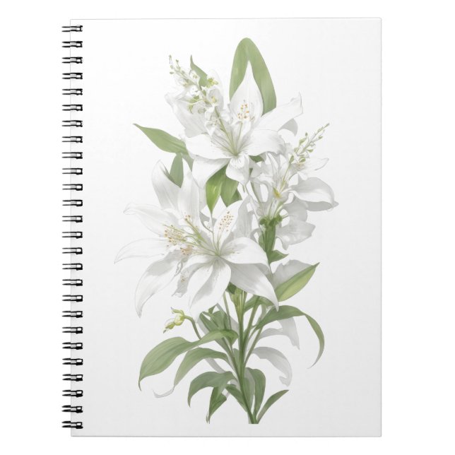 Cuaderno Flores de lirio blanco (Frente)