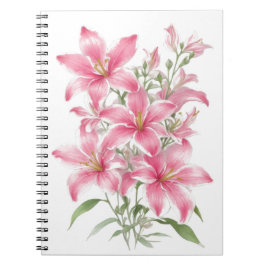 Cuaderno Flores De Lirio Rosa