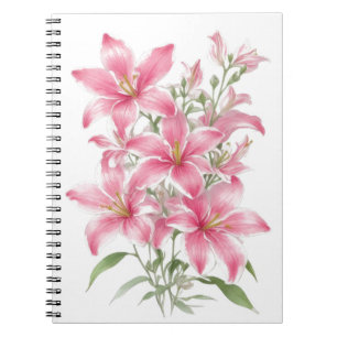 Cuaderno Flores De Lirio Rosa