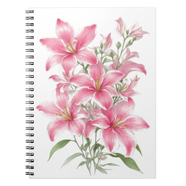 Cuaderno Flores De Lirio Rosa (Frente)