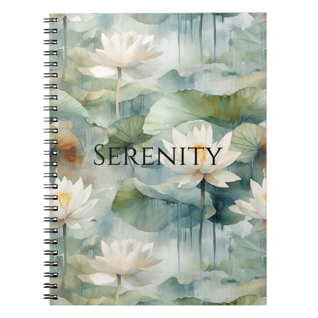 Cuaderno Flores de Loto Verdes Serenidad (Frente)