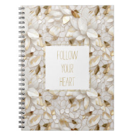 Cuaderno Flores de Lotus de oro blanco