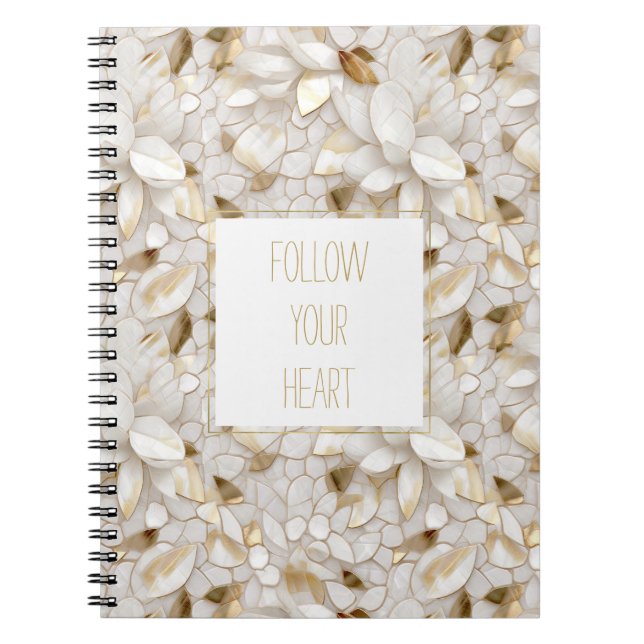 Cuaderno Flores de Lotus de oro blanco (Frente)