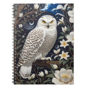 Cuaderno Flores de luna de búho de nieve