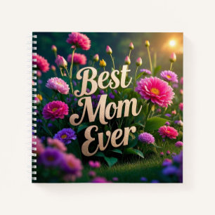 Cuaderno Flores de manzana rosa mejor mamá de todos