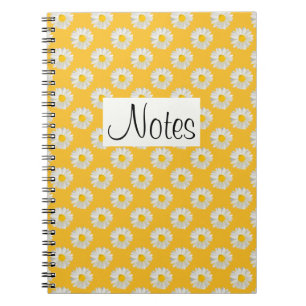 Cuaderno Flores de marea floral sobre amarillo