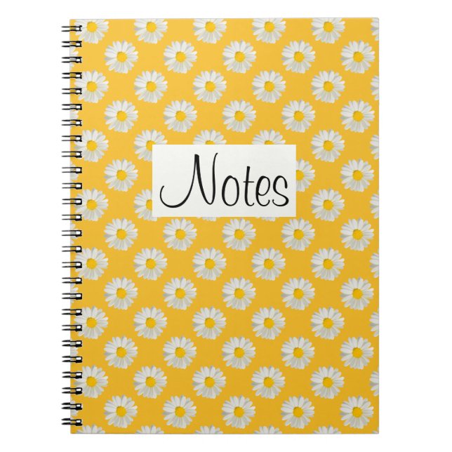 Cuaderno Flores de marea floral sobre amarillo (Frente)