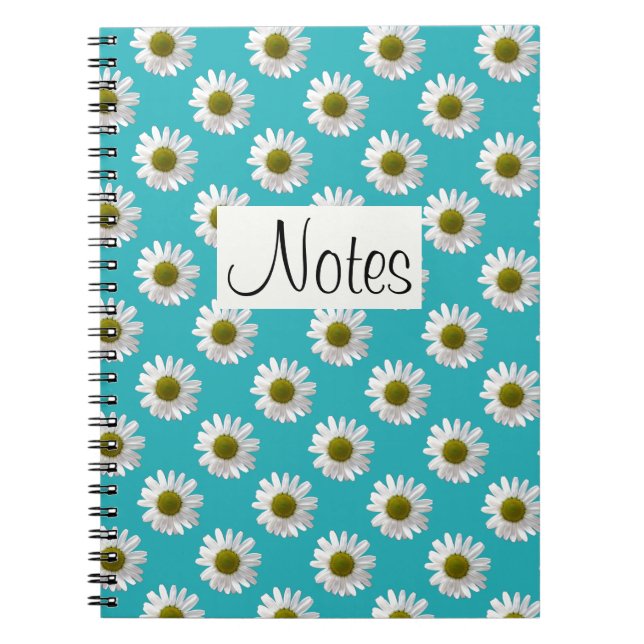 Cuaderno Flores de marea floral sobre azul cielo (Frente)
