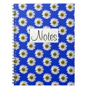Cuaderno Flores de marea floral sobre azul cobalto