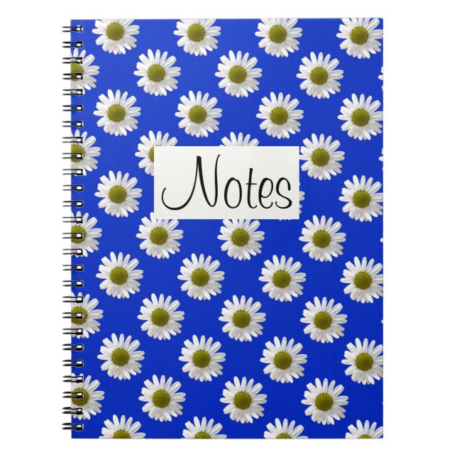 Cuaderno Flores de marea floral sobre azul cobalto (Frente)