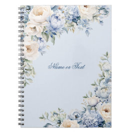 Cuaderno Flores de marfil de color azul turquesa dejan un a