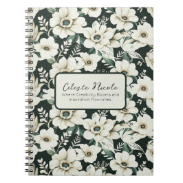 Cuaderno Flores de marfil elegantes
