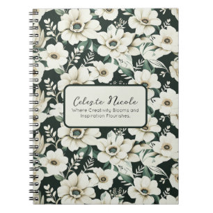 Cuaderno Flores de marfil elegantes