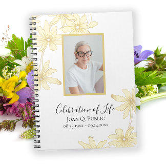 Cuaderno Flores de margarita amarillo pálido celebran la vi