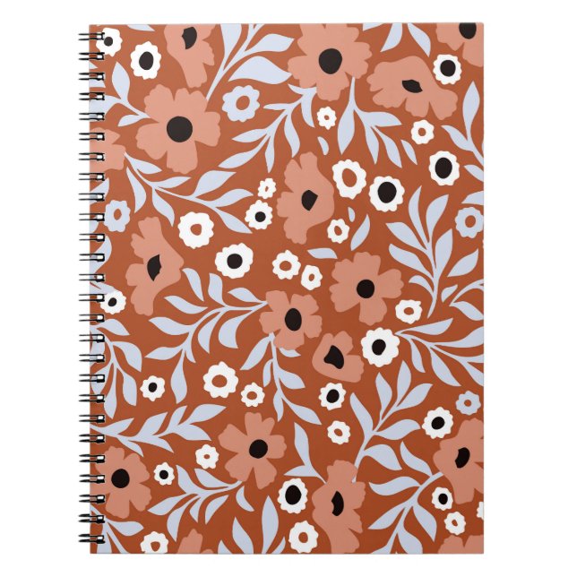 Cuaderno Flores de margarita antiguas: fondo abstracto. (Frente)