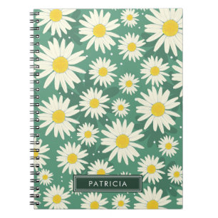 Cuaderno Flores de margarita blanca diseñan el verde person