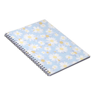 Cuaderno Flores de margarita blanca y azul