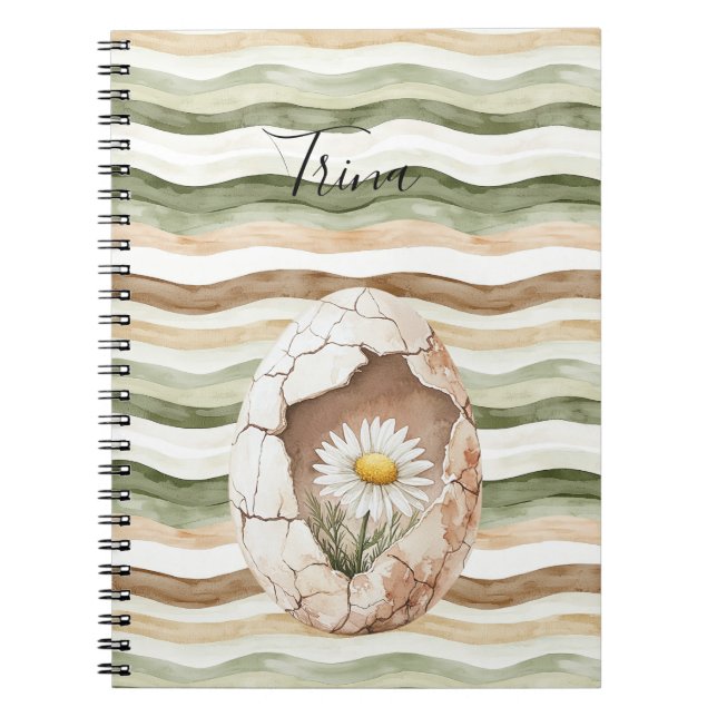 Cuaderno Flores de margarita blancas crema (Frente)