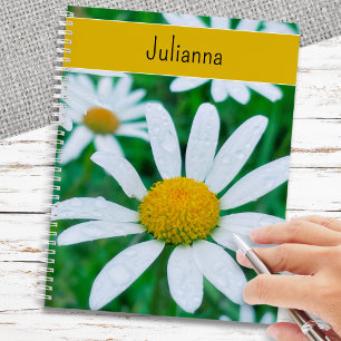 Cuaderno Flores de margarita elegantemente floral personali