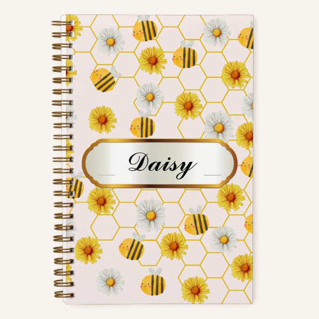 Cuaderno Flores de margarita elegantes - Bloc de notas en e (Anverso)