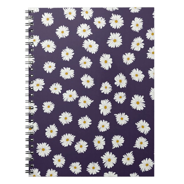 Cuaderno Flores de margarita: pequeño patrón sin costuras. (Frente)