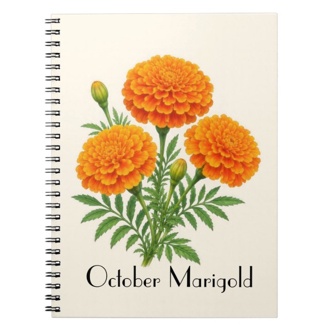 Cuaderno Flores de Marigold de Octubre (Frente)