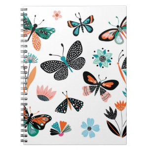 Cuaderno Flores de mariposas: Colección de manos dibujadas