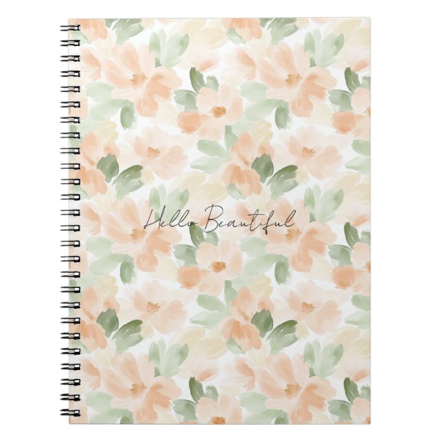 Cuaderno Flores de melocotón bonitas (Frente)