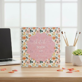 Cuaderno Flores de melocotón brillantes