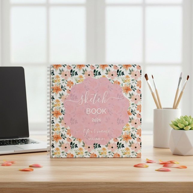 Cuaderno Flores de melocotón brillantes (Subido por el creador)