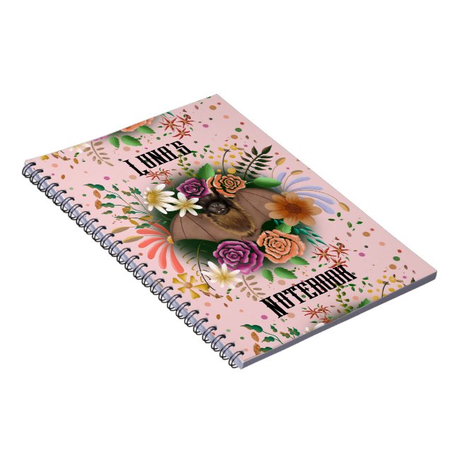 Cuaderno Flores de murciélago Floral Botánica (Lado Derecho)