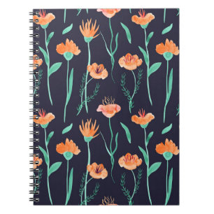 Cuaderno Flores de Naranja de fantasía: Patrón de color de 