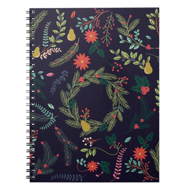 Cuaderno Flores de Navidades dibujadas a mano: colección vi (Frente)