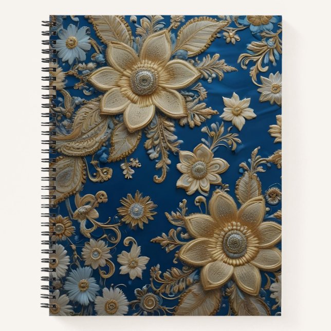Cuaderno Flores de Oro y Azul (Anverso)