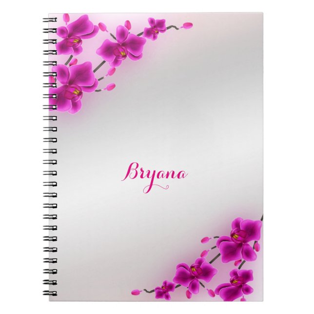 Cuaderno Flores de Orquídea Elegante Floral (Frente)