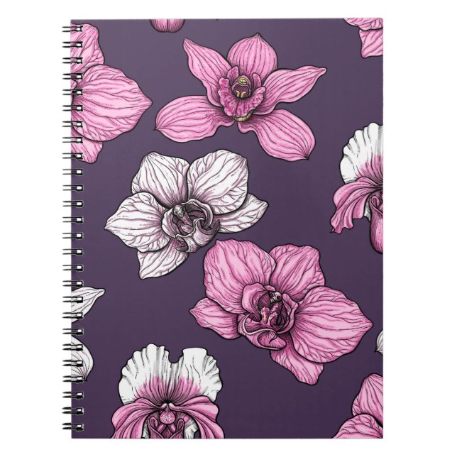 Cuaderno Flores de orquídea rosa (Frente)