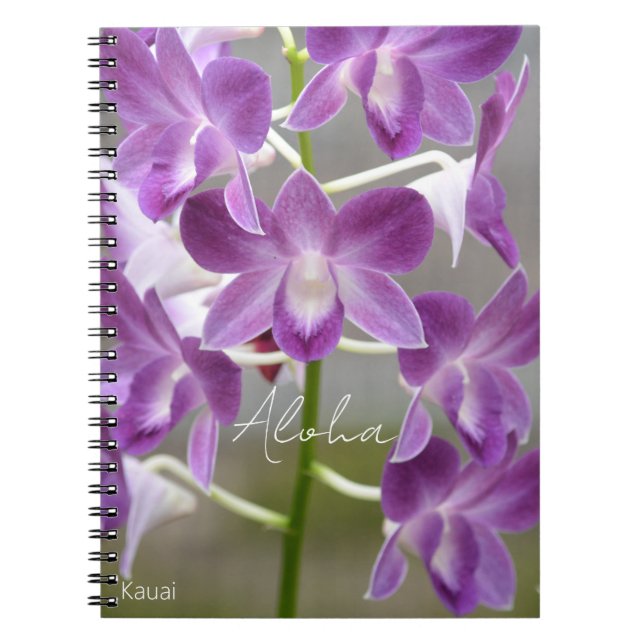 Cuaderno Flores de orquídea rosa tropical Kauai (Frente)