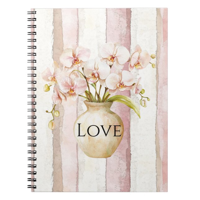 Cuaderno Flores de orquídeas rosas (Frente)