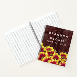 Cuaderno Flores de otoño rusticas en Boda de vallas
