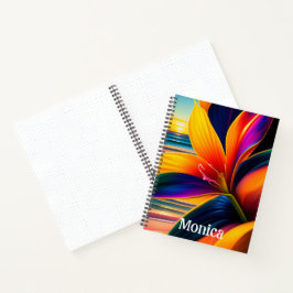 Cuaderno Flores de paraíso tropical personalizadas