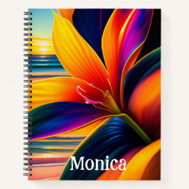 Cuaderno Flores de paraíso tropical personalizadas