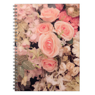 Cuaderno Flores de pared textura retro - filtro de efecto d