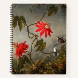 Cuaderno Flores de pasión con cabeza de Hummingbirds
