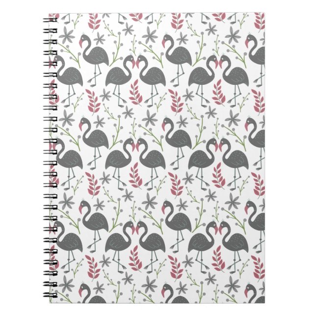 Cuaderno Flores de patrón sin costura, hojas (Frente)