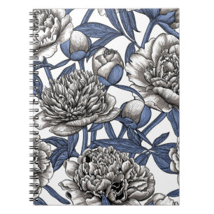 Cuaderno Flores de peón blanco