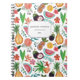Cuaderno Flores de piña de fruta tropical | Portátil fotogr